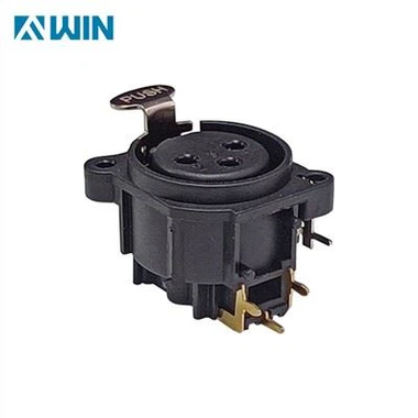 3 Pin Wanita 90 ° PCB Gunung XLR